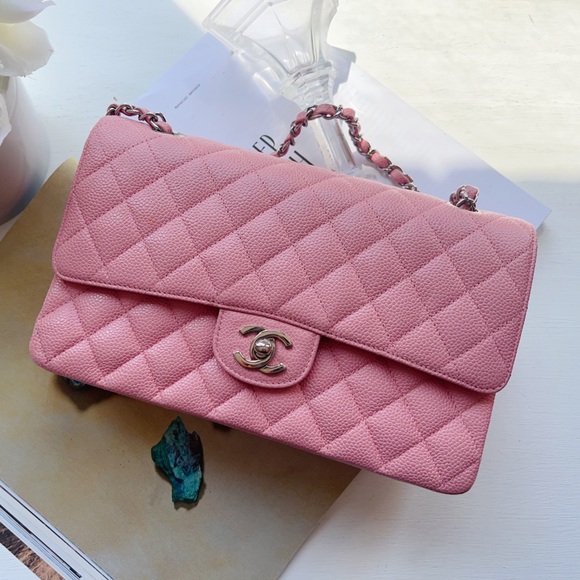 Chanel Caviar Quilted Medium Double Flap Pink Bag - Picture 1 of 10